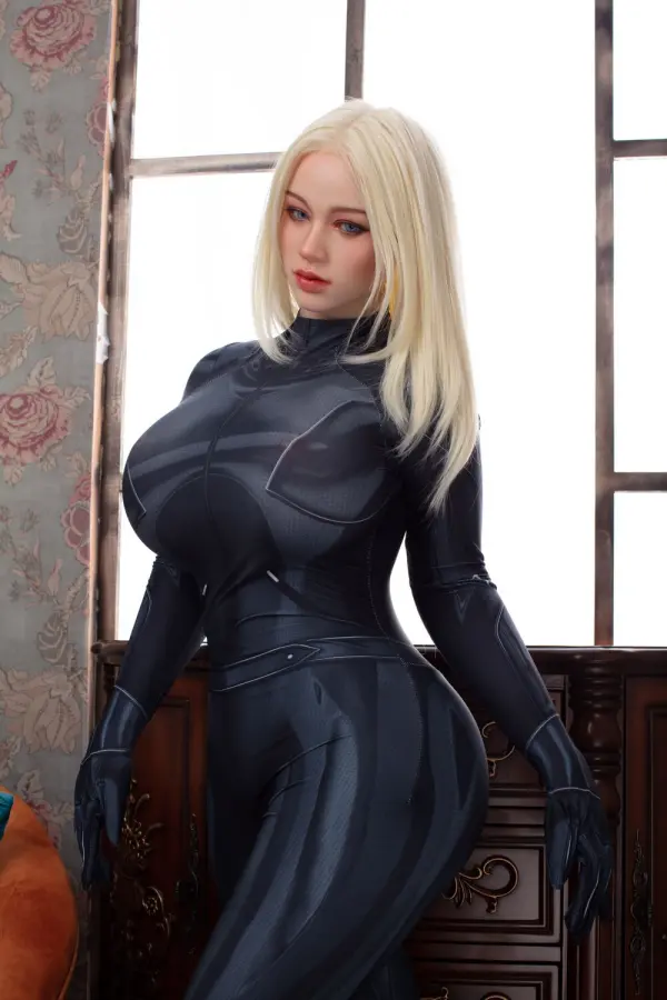 Nova – 162cm (5'3") J-Cup Bust TPE Sex Doll - US Stock 11 Full-body standing shot of the Nova life-sized TPE doll, highlighting her hourglass silhouette and blonde features.